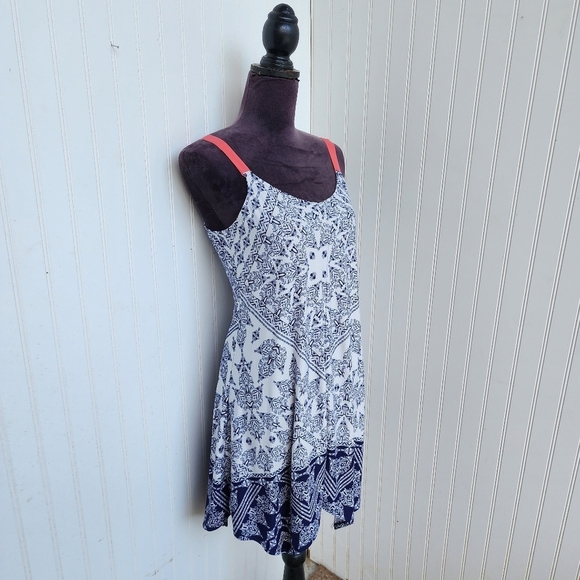 Apt 9 Intimates Paisley Geo Print Chemise Nightgown Lingerie Dress Navy Coral M - Picture 2 of 10